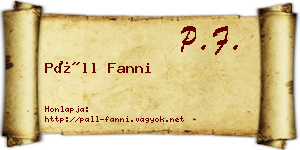 Páll Fanni névjegykártya